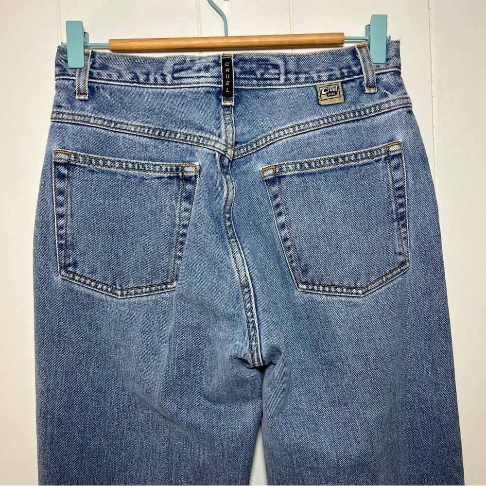 Cruel Girl Slim Fit Medium Wash Straight Leg Jeans Size 9 Long Retro Butter Mom - Picture 6 of 10